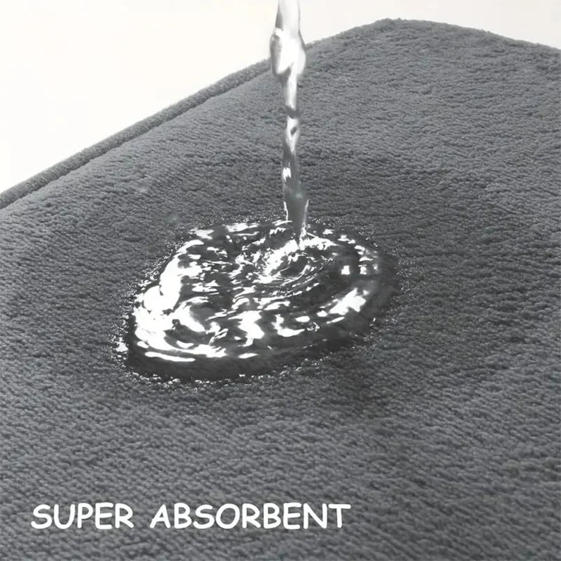tapis bain antidérapant moderne gris noir rose mousse pe polyester doux absorbant porche salle