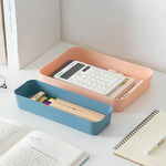 boîtes rangement bleu rose gris blanc empilables modernes minimautes opaques lisses bureaux maison