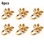 anneaux serviette feuilles or argent rose gold moderne élégants décoration table mariage noël