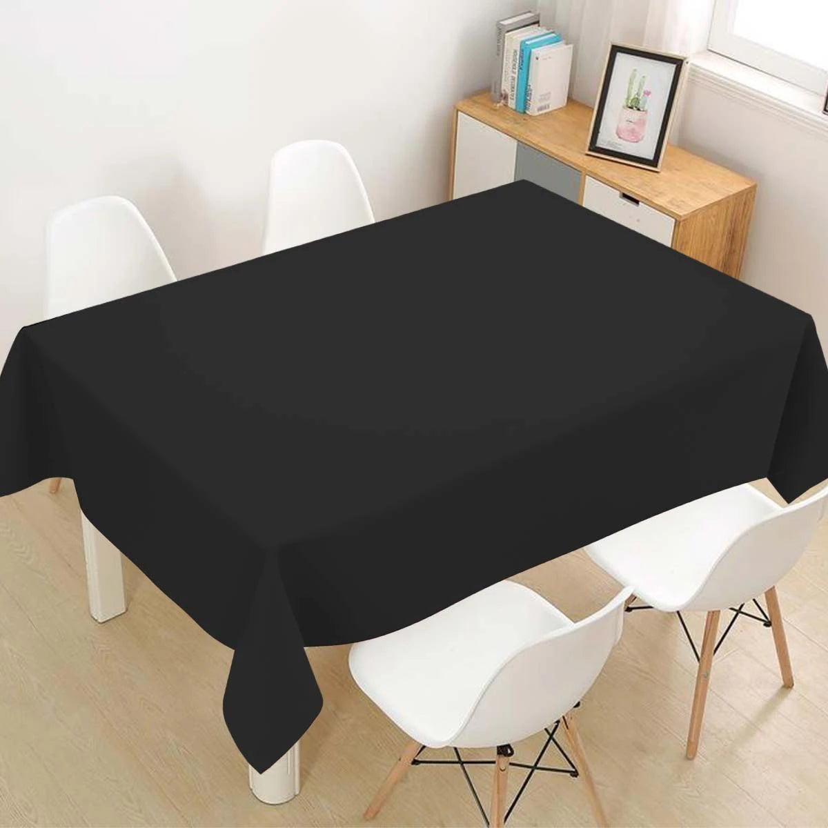 nappe jetable noire brillante élégante table fête anniversaire mariage baptême noël