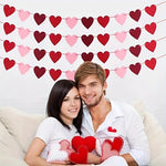 guirlande coeurs feutre rouge rose blanc decoration saint valentin anniversaire mariage festif