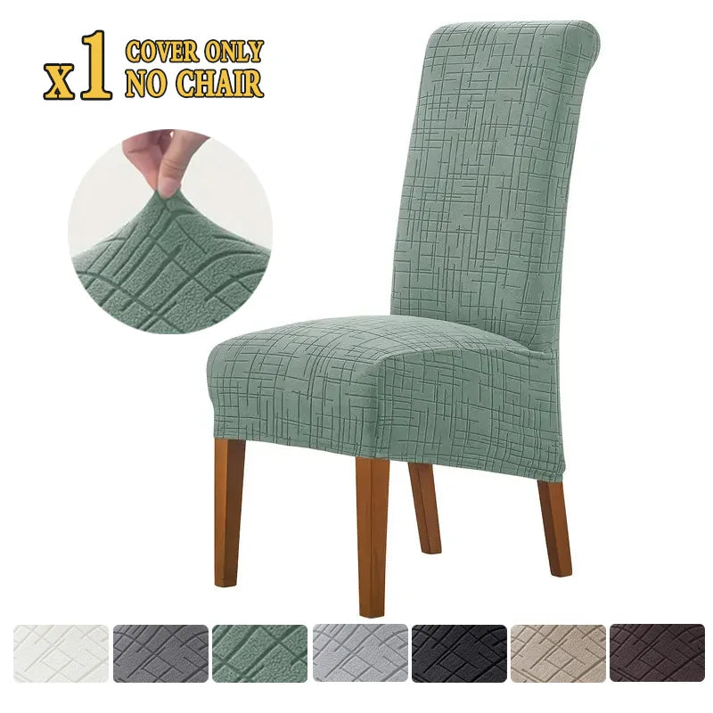 Housse chaise moderne carreaux gris adhésive spandex polyester 14 19in large 22 27in haut