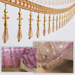 ruban decoratif pendantes broderie fine violet bleu clair doré rouge classique élégant