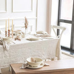 nappe table classique blanc imperméable polyester dimensions variées fêtes familiales toute l'année