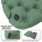 coussin gonflable vert gris tufté confortable valve gonflage imperméable polyester respirant légère portable camping