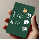 autocollant carte crédit protection personnalisable moderne imprimé floral vert bleu