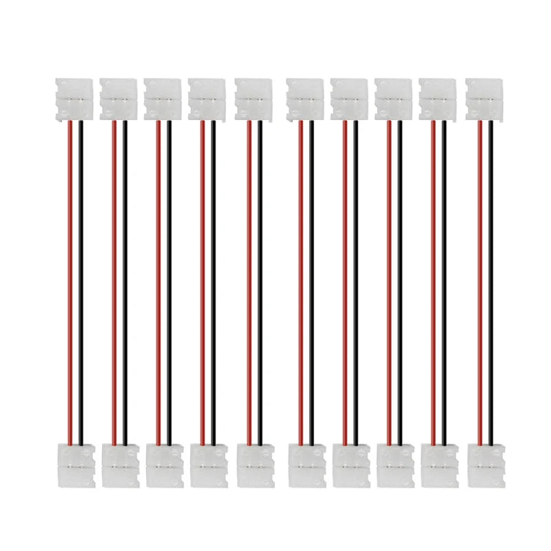 connecteurs led bande broches blanc rouge noir 8mm 10mm adhésifs modernes 20 pièces