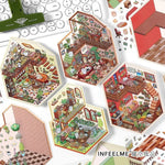 puzzle 3d multicolore cartoon meubles personnages plantes adhésifs diy enfants adolescents stress