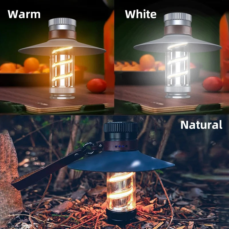 lanterne led portable camping tricolore étanche noir bleu doré transparent moderne