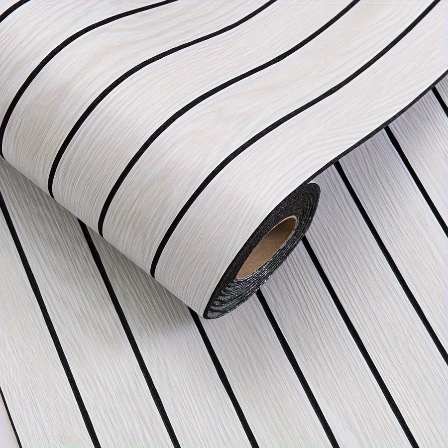 papier peint auto adhésif moderne rayures verticales beige clair enfant chambre cuisine résistant eau
