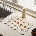tapis cuisine moderne rectangle géométrique vert blanc noir polyestere rapide egouttoir