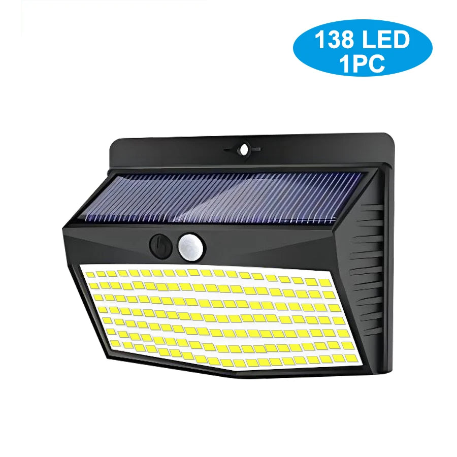 lumière solaire led 176 diodes capteur mouvement moderne jardin sécurité