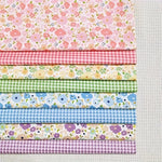 tissu patchwork fleuri rose rouge vert jaune bleu violet 25cm 50cm couture scrapbooking vintage