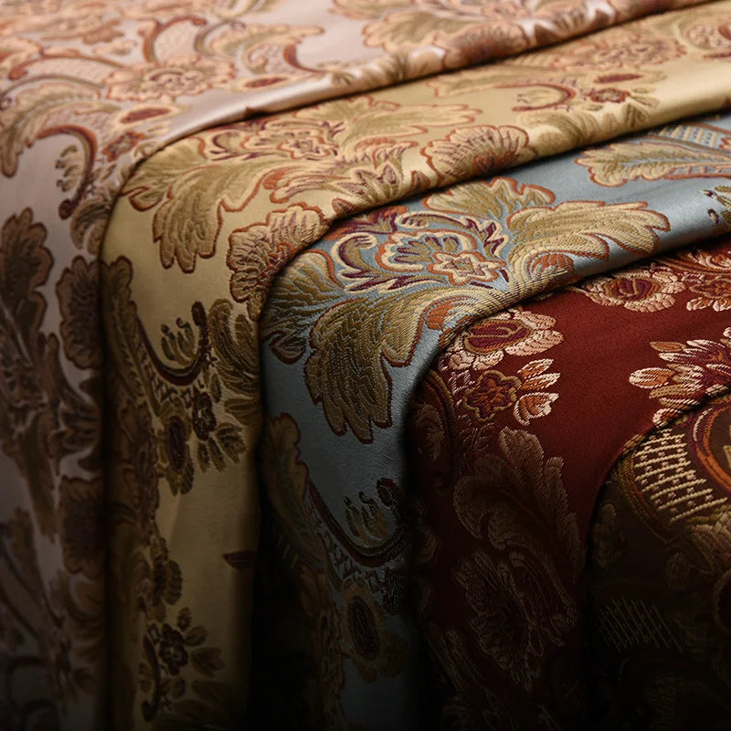 tissu polyester floral brocart beige marron bleu clair classique élégant hautement absorbant opaque mètre