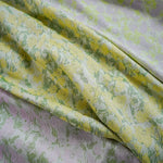tissu polyester jaune vert blanc fleurs simple texture douce classique résistant printemps automne coudre