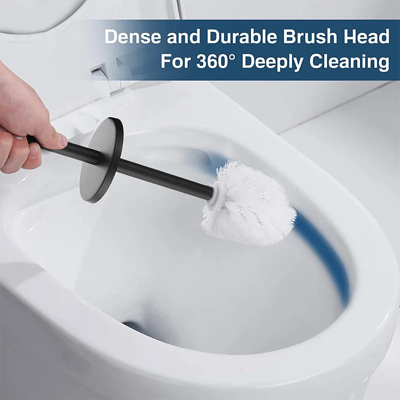 brosse wc inox fixe mur sol moderne chrome blanc or brushed gold