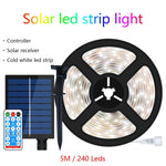ruban led solaire ip67 waterproof 5m multicolore télécommande moderne extérieur noël