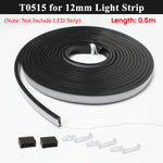 ruban led flexible noir mat moderne adhésif clips adhésifs noirs blancs silicone 5m 1m