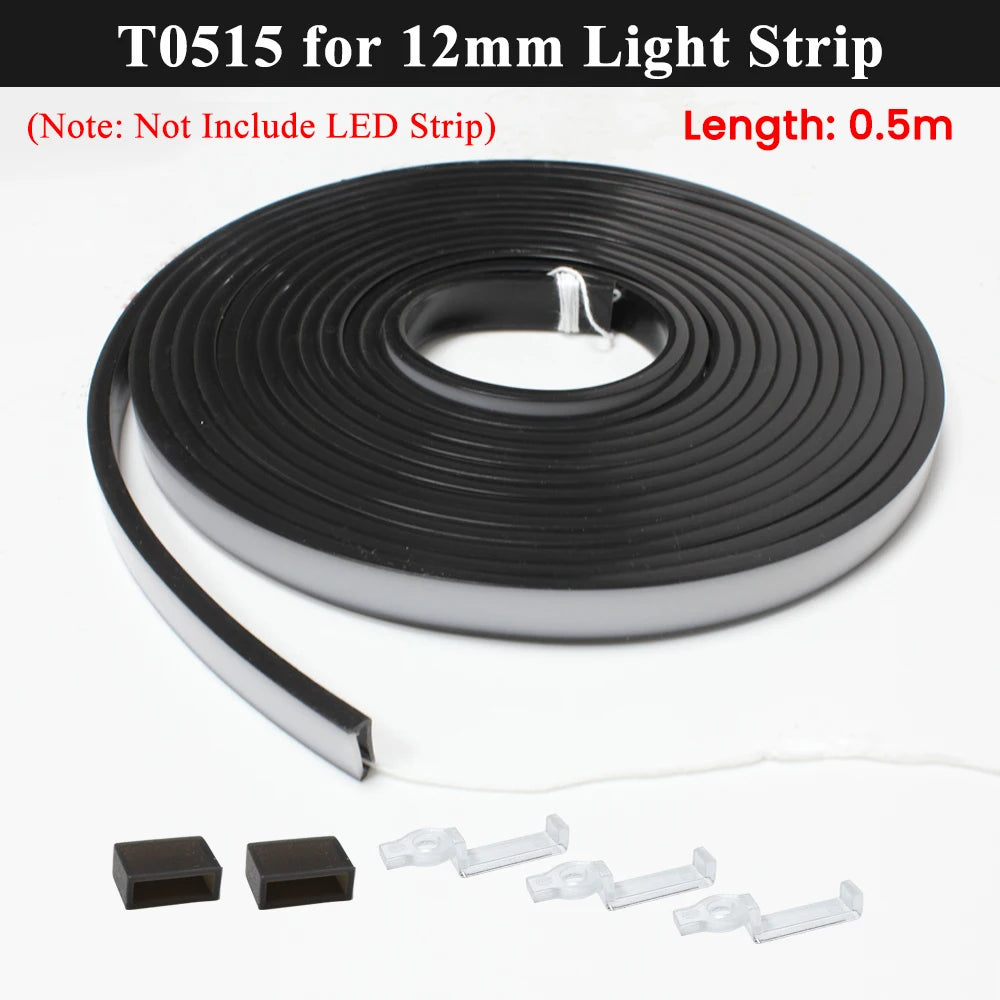 ruban led flexible noir mat moderne adhésif clips adhésifs noirs blancs silicone 5m 1m