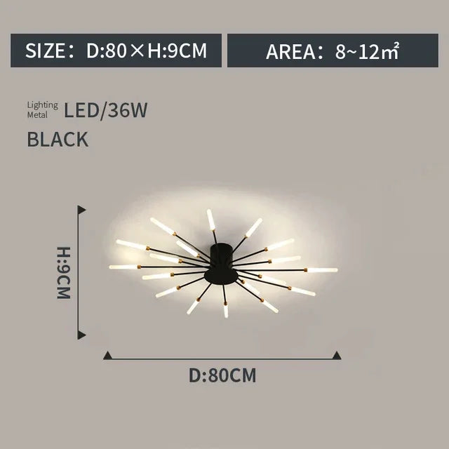 plafonnier moderne or noir lumineux éclairage quotidien acier certifié ccc 249 2000 lumens