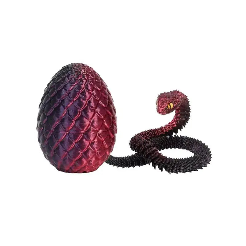 décoration intérieure serpent multicolore réaliste œuf inclusion 30 cm 8.5 cm