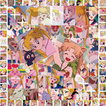 autocollants Sailor Moon cartes postales dessins animés personnage anime rose bleu marine blanc rouge