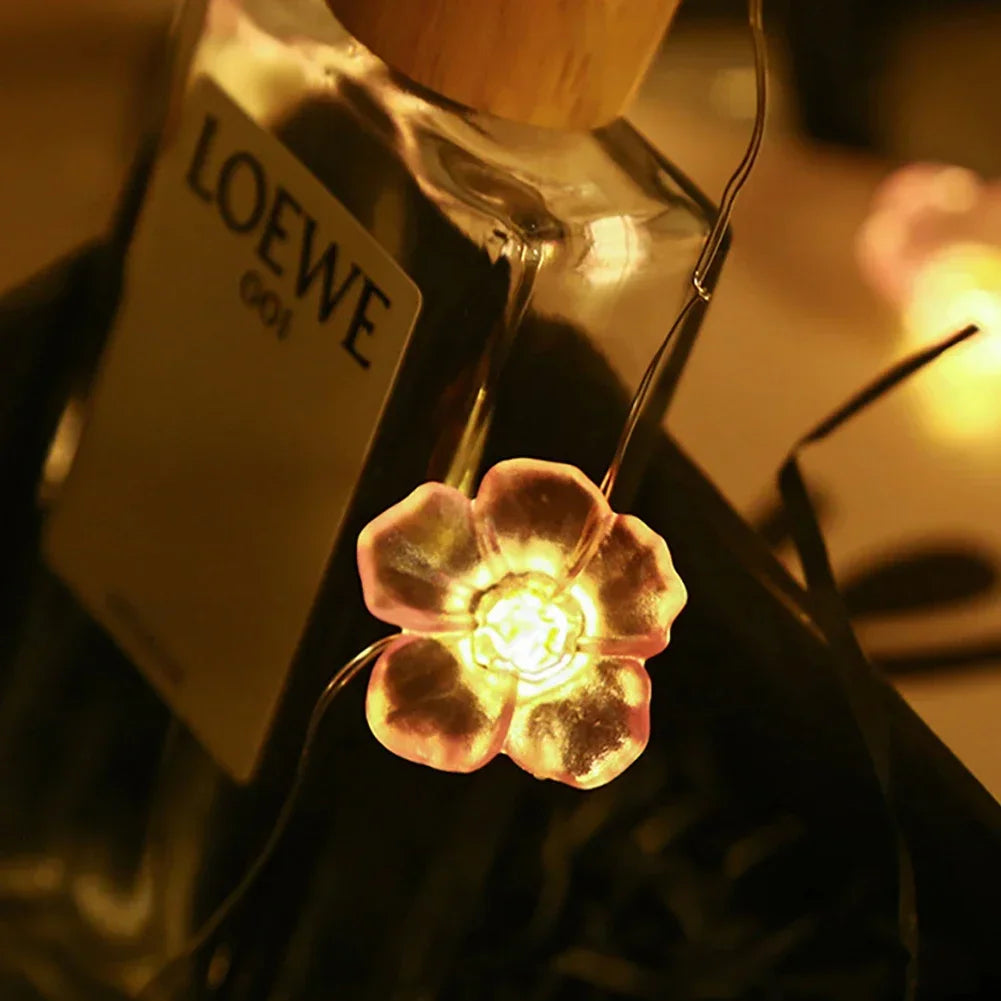 guirlande lumineuse fleurs rose moderne dégradée led batteries usb noël saint valentinintérieur mariage