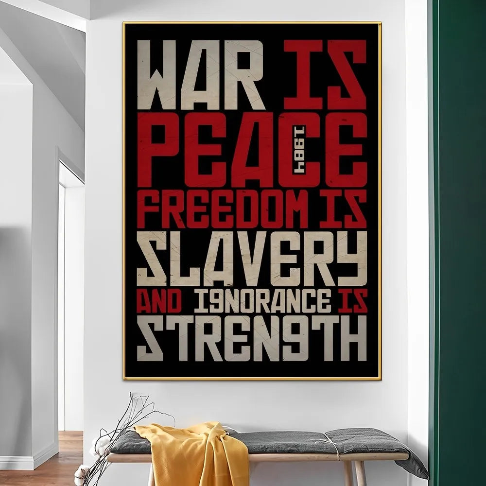 affiches pop art révolutionnaires géorges orwell 1984 graphiques abstrait oeil stylisé rouge noir beige