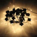 guirlande lumineuse noël blanc boules sphériques moderne clips câble noir 20 ampoules