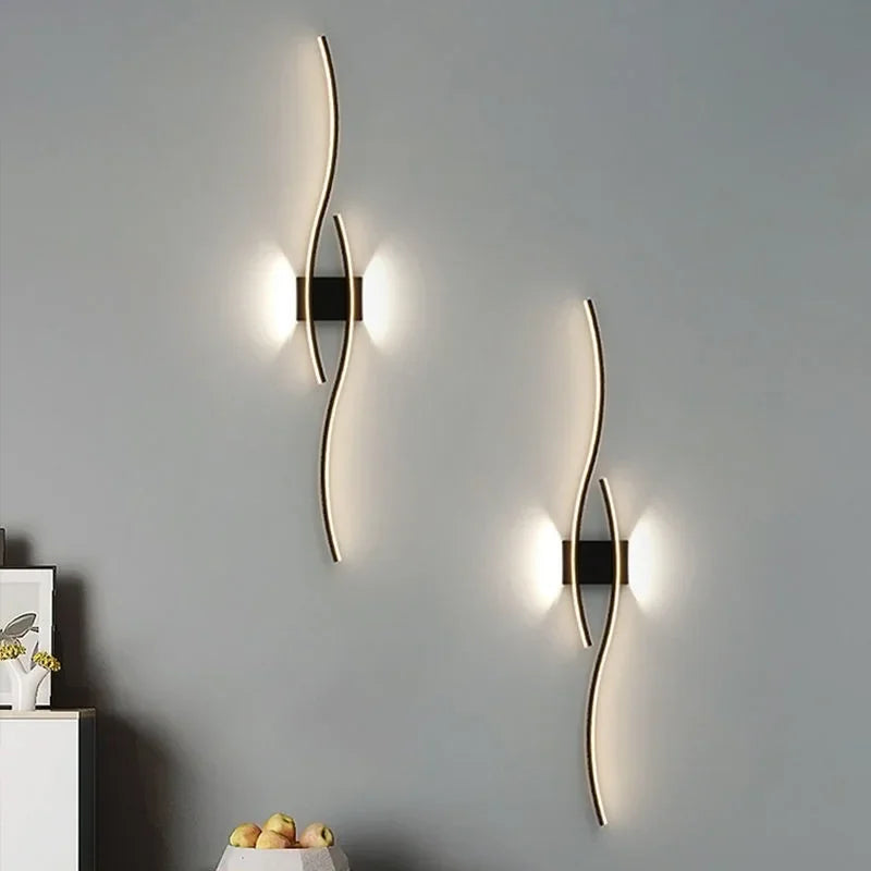 lampe murale led moderne or noir blanc minimaliste cuisine salle manger