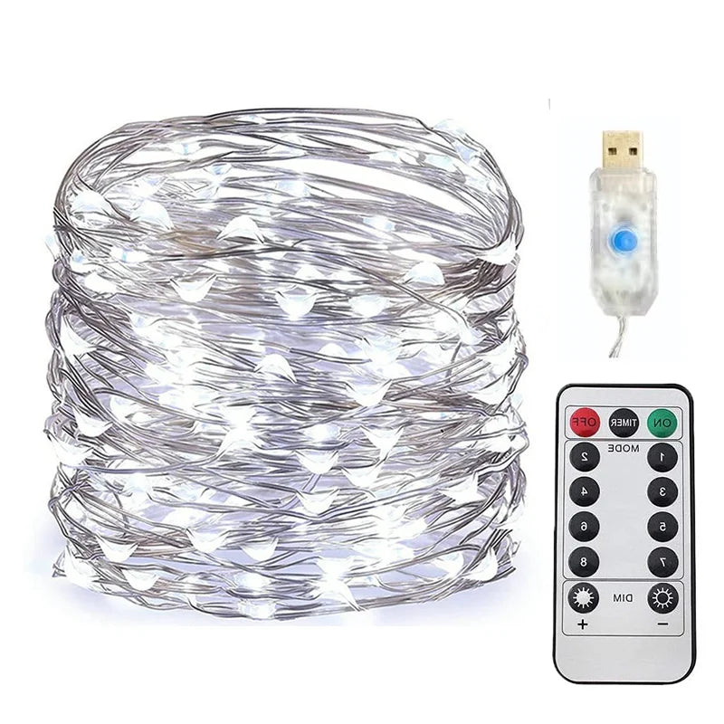 guirlande lumineuse led multicolore 20m 200leds 8modes télécommande étoiles moderne adhésif noël fêtes decoration