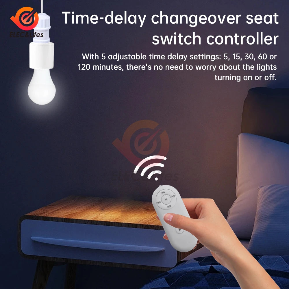 support lampe e27 base ab abs télécommande contrôle distant interrupteur rf blanc métal argenté