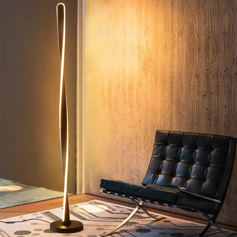 lampe sol moderne blanc élégant contemporain base ronde flux lumineux élevé sécurité certifiée