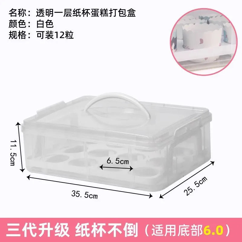 boîtes cupcakes transparentes plastique multi niveaux rotatives poignée détachable modernes