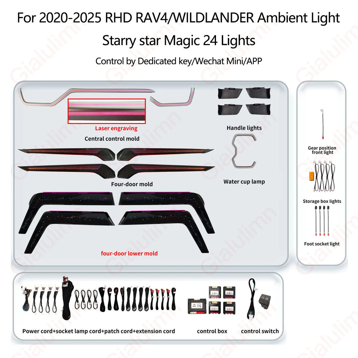 ampoule ambiance voiture led 256 couleurs controle application six modes moderne