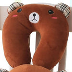 coussin voyage forme mousse mémoire forme animée motifs animaux couleurs multiples cartoon