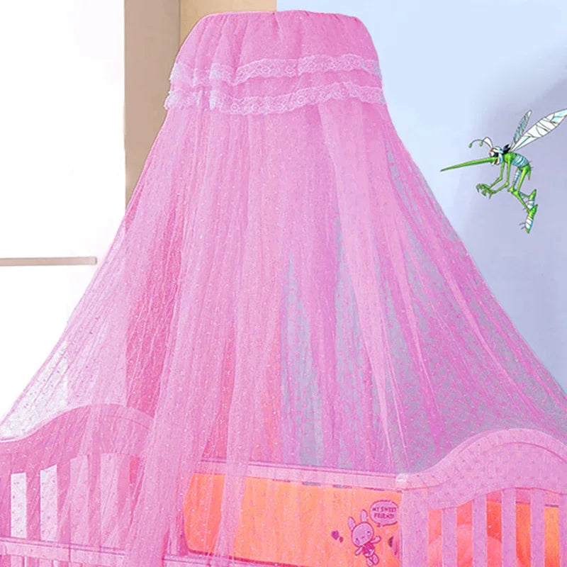 filet protection lit bébé bleu rose dentelle transparente clips classique doux chambre bébé été