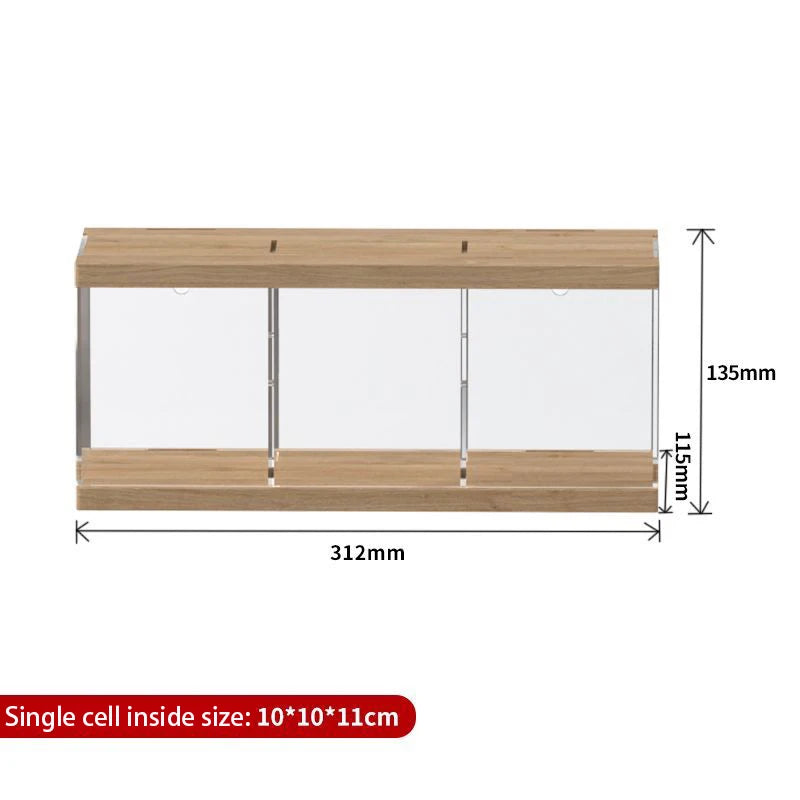vitrine acrylique transparente bois figurines grilles réutilisable moderne minimaliste japonais collectionnement toys display box