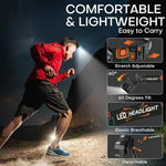 lampe frontale led rechargeable détecteur mouvement couleur noire moderne