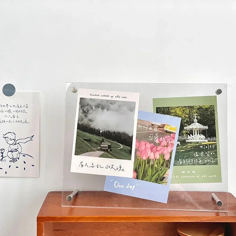 Cadre photo moderne transparent avec aimants aux coins