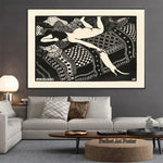 affiche murale noir blanc abstraite art moderne posters impression toile sans cadre decoration mur
