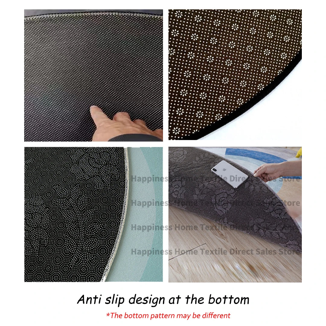 Tapis ovale moelleux pour chambre à coucher gris clair