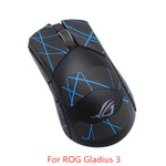 autocollants antiderapants noirs motif geometrique souris gaming rog gladius deux trois