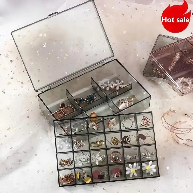 boîte rangement bijoux transparente moderne pratique plateau table femmes porte bijoux voyage festival