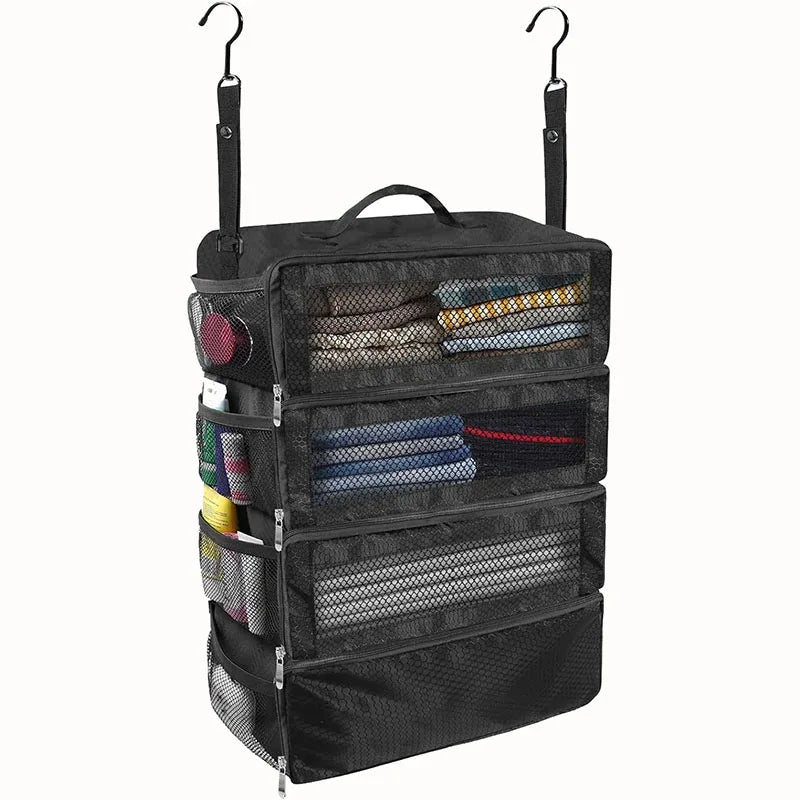 organisateur rangement bleu marine noir maille pratique crochets suspendu armoire vêtements multifonctionnel tissé opaquet