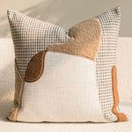 taies d'oreiller géométriques polyester doux moderne beige blanc maison hospitalière