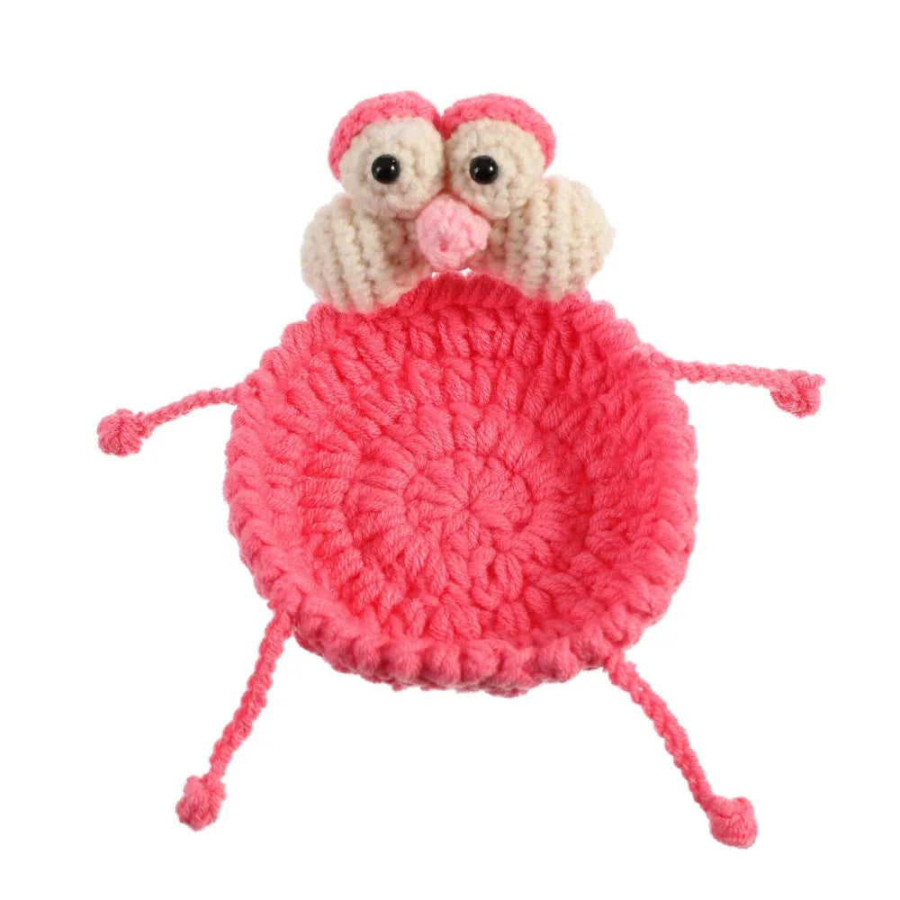 coasters crochetés coton blanc bleu jaune rose animaux résistants chaleur absorbants