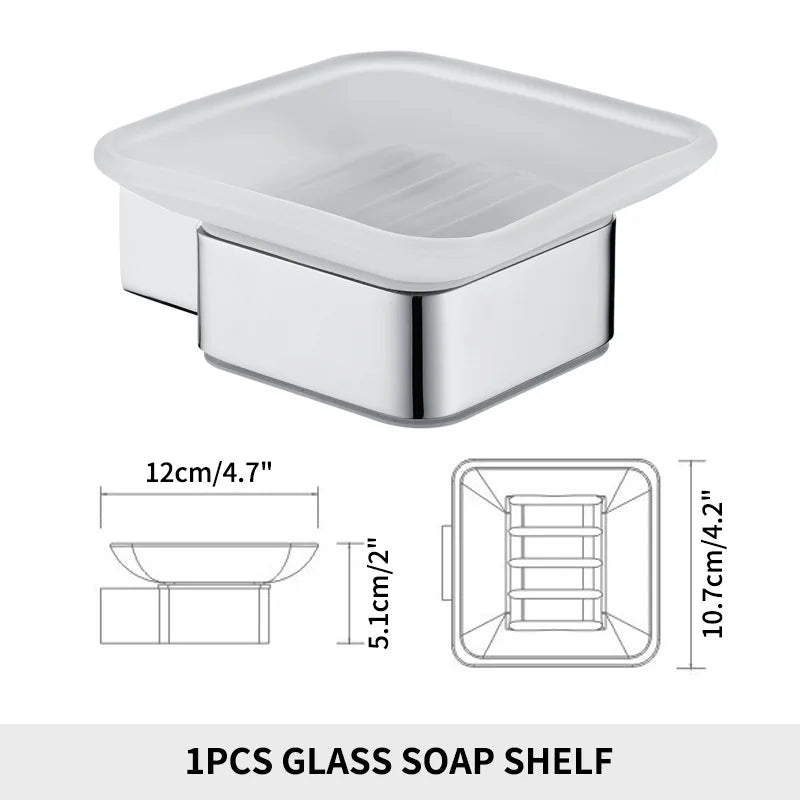 ensemble accessoires salle bain chrome moderne étagère murale porte serviettes porte savon porte rouleau