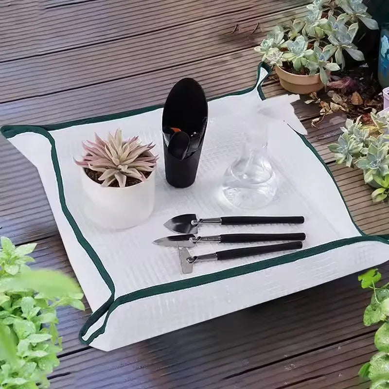 tapis jardinage blanc vert moderne rayures grille poignées 50cm 1m imperméable transplantationiauxités