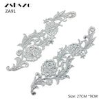 accessoires baroques élégants appliques décoratives argentées dentelles strass polyester écologiques solubles eau floral ornements